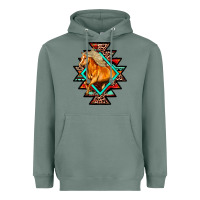 Sage Aztec Symbol With Horse Heavyweight Hoodie - FaDigitalArtStudio