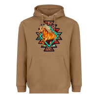 Toasted Coconut Aztec Symbol With Horse Heavyweight Hoodie - FaDigitalArtStudio