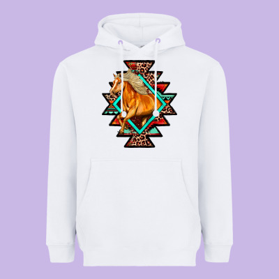 Aztec Symbol With Horse Heavyweight Hoodie Designed By Fadigitalartstudio