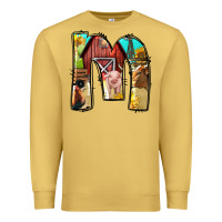 Antique Gold farm life alphabet lowercase letters m Premium Sweatshirt - BundleAndBundleShop