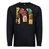 Black farm life alphabet lowercase letters m Premium Sweatshirt - BundleAndBundleShop