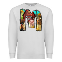 Dove Grey farm life alphabet lowercase letters m Premium Sweatshirt - BundleAndBundleShop