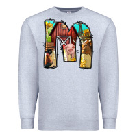 Heather Grey farm life alphabet lowercase letters m Premium Sweatshirt - BundleAndBundleShop