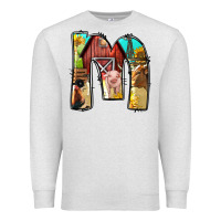 Oatmeal Heather farm life alphabet lowercase letters m Premium Sweatshirt - BundleAndBundleShop
