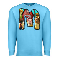Ocean Blue farm life alphabet lowercase letters m Premium Sweatshirt - BundleAndBundleShop