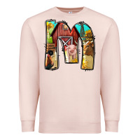Pale Pink farm life alphabet lowercase letters m Premium Sweatshirt - BundleAndBundleShop
