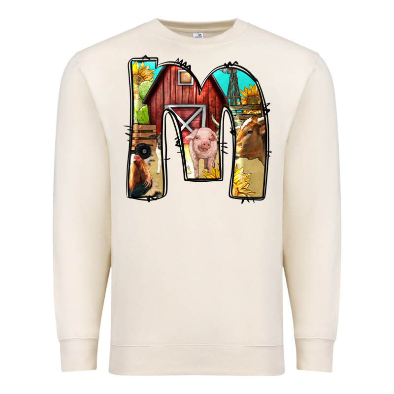 Farm Life Alphabet Lowercase Letters M Premium Sweatshirt by BundleAndBundleShop | Teevron