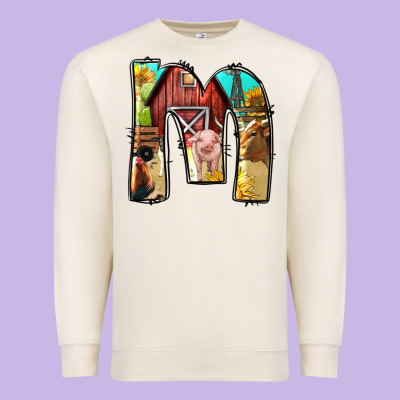 Farm Life Alphabet Lowercase Letters M Premium Sweatshirt Designed By Bundleandbundleshop
