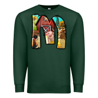 Sports Green farm life alphabet lowercase letters m Premium Sweatshirt - BundleAndBundleShop