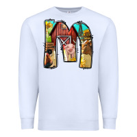 White farm life alphabet lowercase letters m Premium Sweatshirt - BundleAndBundleShop