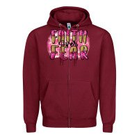 Burgundy Faith over fear  Breast Cancer Awareness Zipper Hoodie - FaDigitalArtStudio