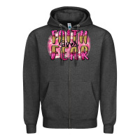 Charcoal Heather Faith over fear  Breast Cancer Awareness Zipper Hoodie - FaDigitalArtStudio