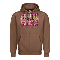Chestnut Faith over fear  Breast Cancer Awareness Zipper Hoodie - FaDigitalArtStudio