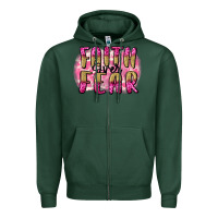 Sports Green Faith over fear  Breast Cancer Awareness Zipper Hoodie - FaDigitalArtStudio