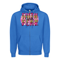 True Royal Faith over fear  Breast Cancer Awareness Zipper Hoodie - FaDigitalArtStudio