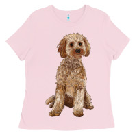 Bubblegum Pink cockapoo Ladies Tee - RanaPortraitStore