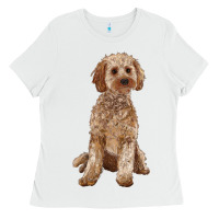 White cockapoo Ladies Tee - RanaPortraitStore