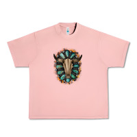 Salmon Western Gemstone Bull Skull Urban Heavy Tee - Bettercallsaul