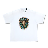 White Western Gemstone Bull Skull Urban Heavy Tee - Bettercallsaul