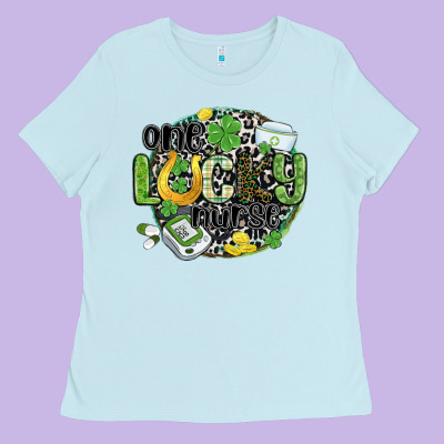 One Lucky Nurse Ladies Tee Designed By Maliassmallbusiness