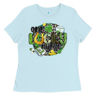Baby Blue one lucky nurse Ladies Tee - MaliasSmallBusiness
