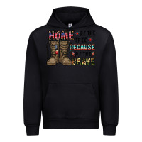 Black home of the free beacause of the brave Urban Hoodie - CowhideDigitalArt