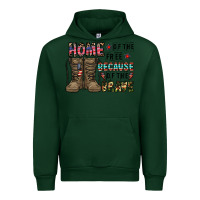 Forest Green home of the free beacause of the brave Urban Hoodie - CowhideDigitalArt