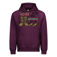 Mauve Wine home of the free beacause of the brave Urban Hoodie - CowhideDigitalArt