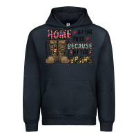 Navy home of the free beacause of the brave Urban Hoodie - CowhideDigitalArt