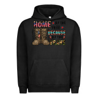 Pigment Black home of the free beacause of the brave Urban Hoodie - CowhideDigitalArt