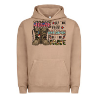 Pigment Burro home of the free beacause of the brave Urban Hoodie - CowhideDigitalArt