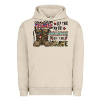 Pigment French Oak home of the free beacause of the brave Urban Hoodie - CowhideDigitalArt