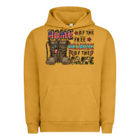 Pigment Peanut Butter home of the free beacause of the brave Urban Hoodie - CowhideDigitalArt