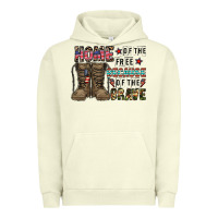 Pigment Pistachio home of the free beacause of the brave Urban Hoodie - CowhideDigitalArt