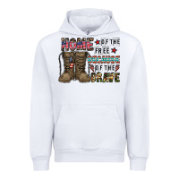 White home of the free beacause of the brave Urban Hoodie - CowhideDigitalArt