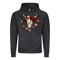 Vintage Black valentines bull skull Vintage Hoodie - RanaPortraitStore