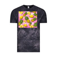Cloud Black pink pineapple Vintage Tee - BarkalooDesign