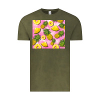 Vintage Olive pink pineapple Vintage Tee - BarkalooDesign
