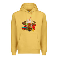 Antique Gold teacher frappe coffee Premium Hoodie - FaDigitalArtStudio