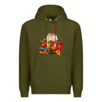 Army Green teacher frappe coffee Premium Hoodie - FaDigitalArtStudio
