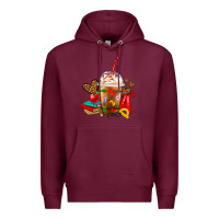 Burgundy teacher frappe coffee Premium Hoodie - FaDigitalArtStudio