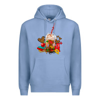 Colony Blue teacher frappe coffee Premium Hoodie - FaDigitalArtStudio