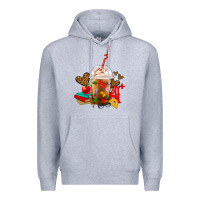 Heather Grey teacher frappe coffee Premium Hoodie - FaDigitalArtStudio