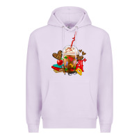 Lilac teacher frappe coffee Premium Hoodie - FaDigitalArtStudio