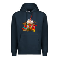 Navy teacher frappe coffee Premium Hoodie - FaDigitalArtStudio