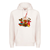 Pale Pink teacher frappe coffee Premium Hoodie - FaDigitalArtStudio