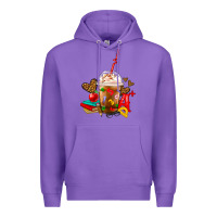 Purple teacher frappe coffee Premium Hoodie - FaDigitalArtStudio