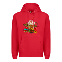 Red teacher frappe coffee Premium Hoodie - FaDigitalArtStudio