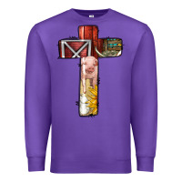 Purple farm life alphabet lowercase letters t Premium Sweatshirt - BundleAndBundleShop