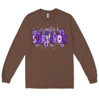 Chestnut I am a survivor purple ribbon Long Sleeve Tee - NancyCooperArtShop